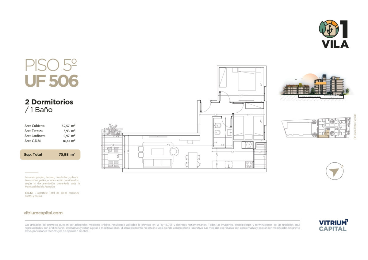 Apartamento ID.85416 - Apartamento en venta de 2 dormitorio c/ cochera en Parque Batlle