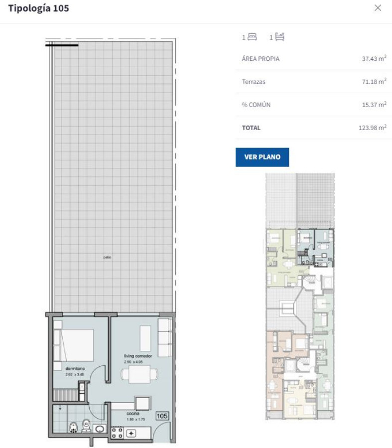 Apartamento ID.85509 - Apartamento 1 dormitorio en venta
