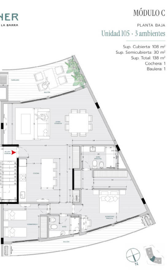 Venta apartamentos en pozo en the córner la barra