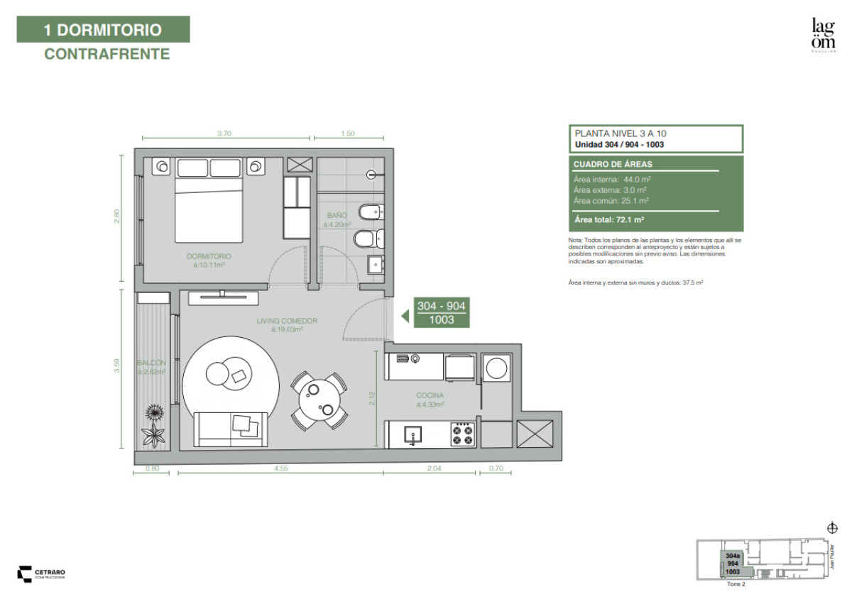 Apartamento ID.28 - 1 dom con beneficios de ANV