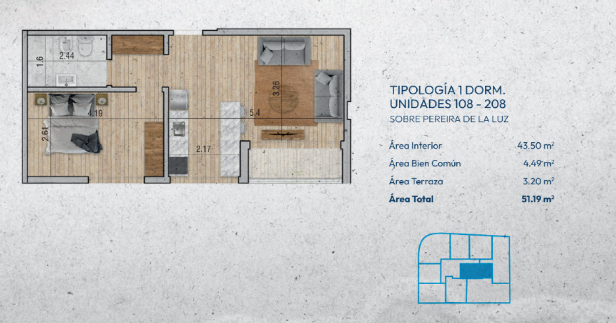 Apartamento ID.23 - GRAN OPORTUNIDAD EN POCITOS NUEVO!!! Apartamento de 1 dorm. U$S183.900