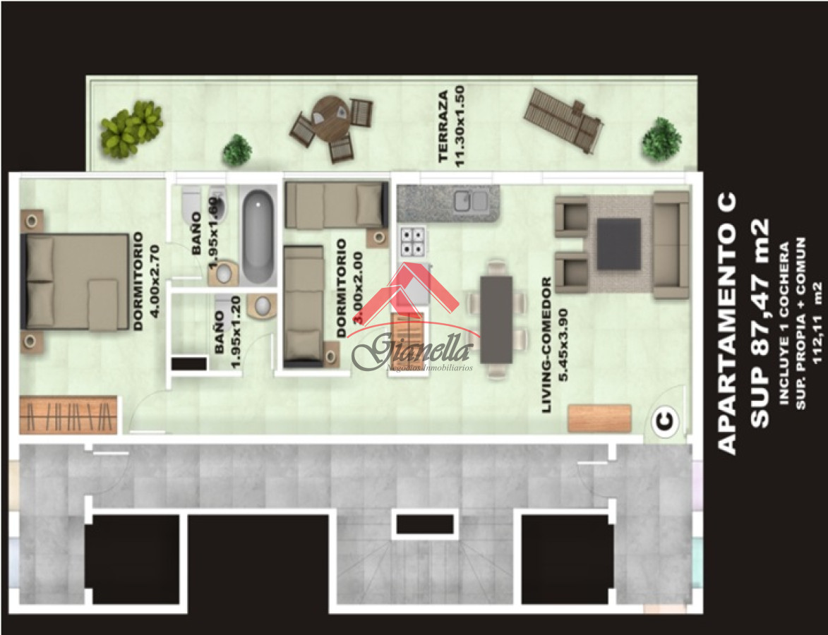 Apartamento ID.1672 - Apartamento de 2 dormitorios