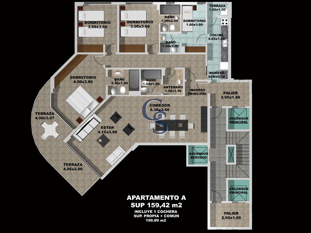 Apartamento ID.290918 - Apartamento en SOL Y LUNA, Brava, Punta del Este, 3 Dormitorios.