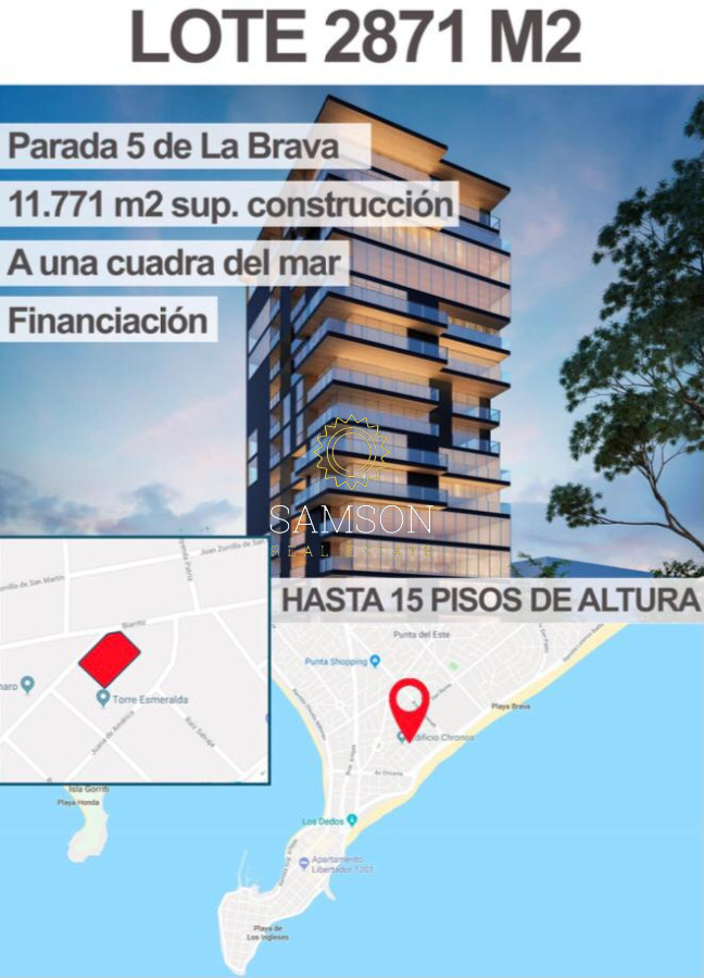 Terreno ID.63906 - VENTA TERRENO EN PARADA 5 PLAYA BRAVA, PUNTA DEL ESTE