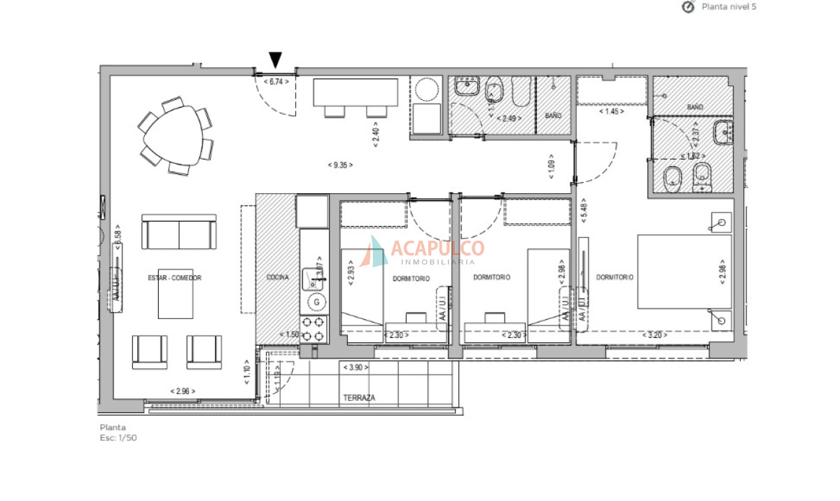 Apartamento ID.6470 - Venta con renta Apartamento de 3 dormitorios en Parque Battle