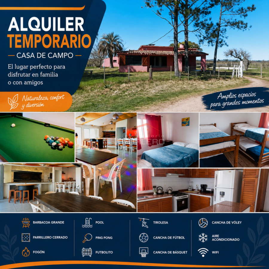 Espectacular chacra de recreo!!!!!, Alquiler temporal con todas las comodidades en Los Ceibos a 20 min del centro de Punta del Este - GOR28464H