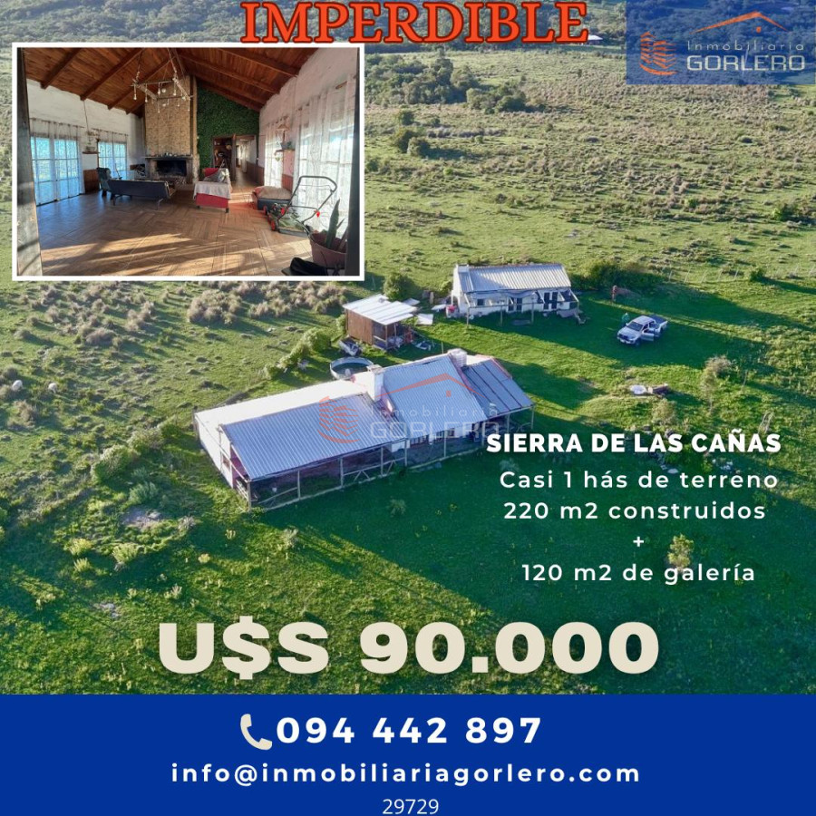 Chacra en Maldonado, zona de sierras de Las Cañas, en parte alta con muy buena vista a los 360 grados - GOR29729H