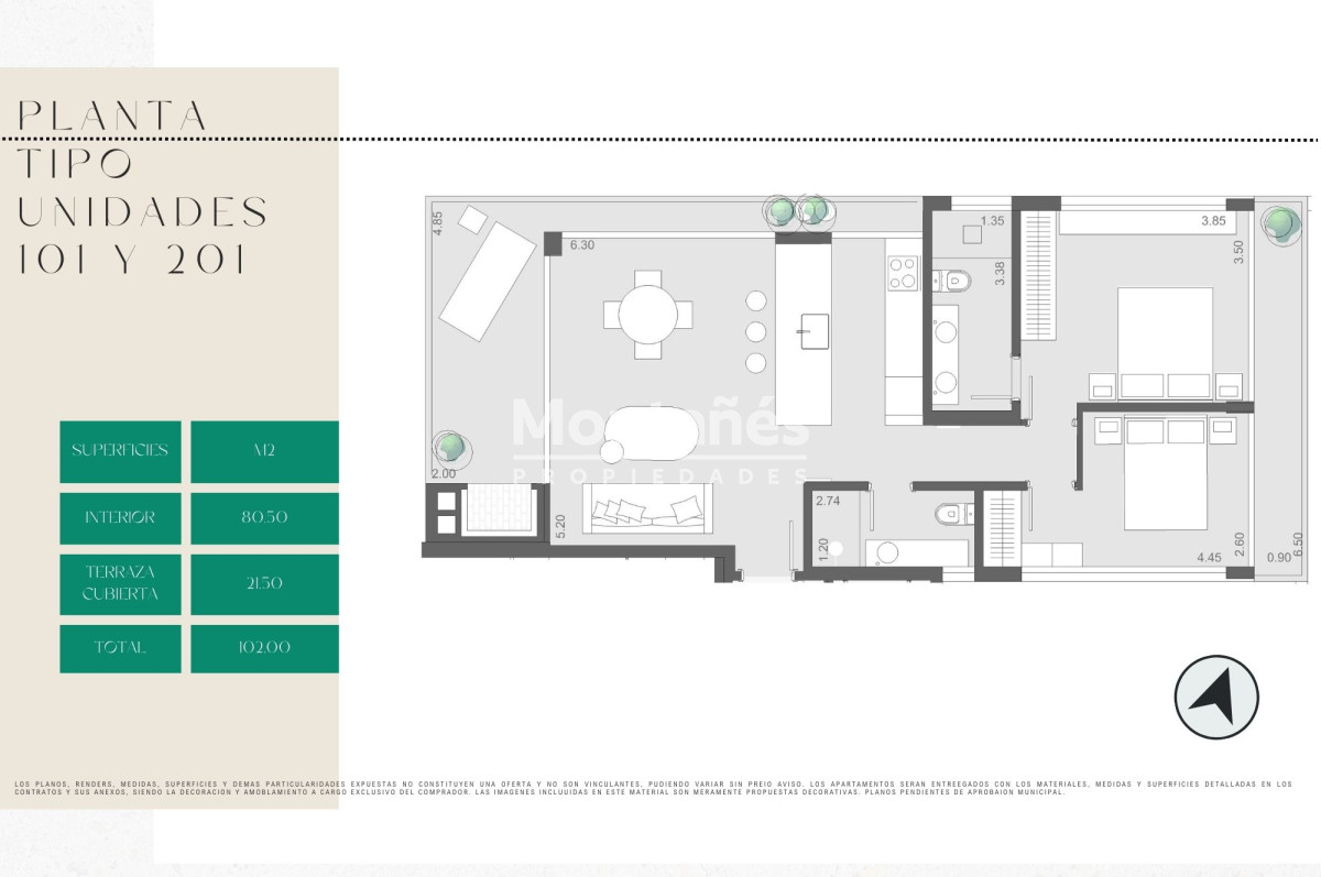 Apartamento ID.10238 - Venta de apartamento 2 dormitorios, pozo, playa Brava, Punta del Este