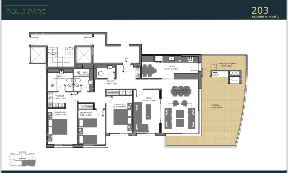 Polo Parc de tres dormitorios en venta, Barrio Privado Parques. - CCP40170A