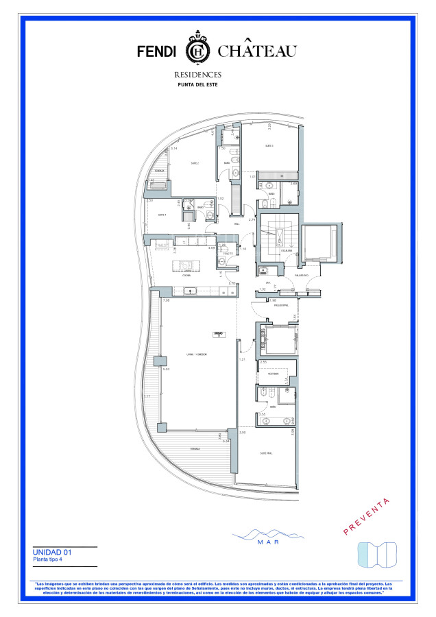 Apartamento ID.36079 - Apartamento en Fendi Chateau de tres dormitorios y dependencia de servicio en Venta