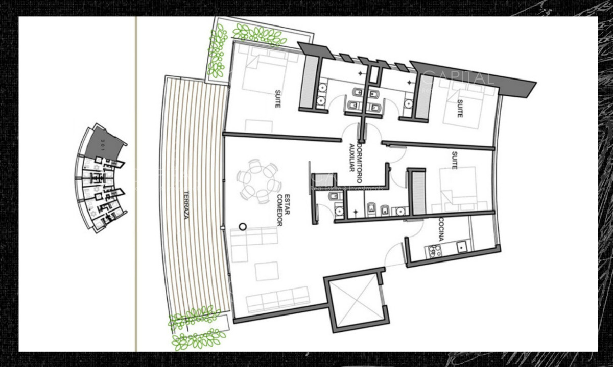 Apartamento ID.28086 - Departamento en venta 3 dormitorios en Manantiales en Bikini Beach