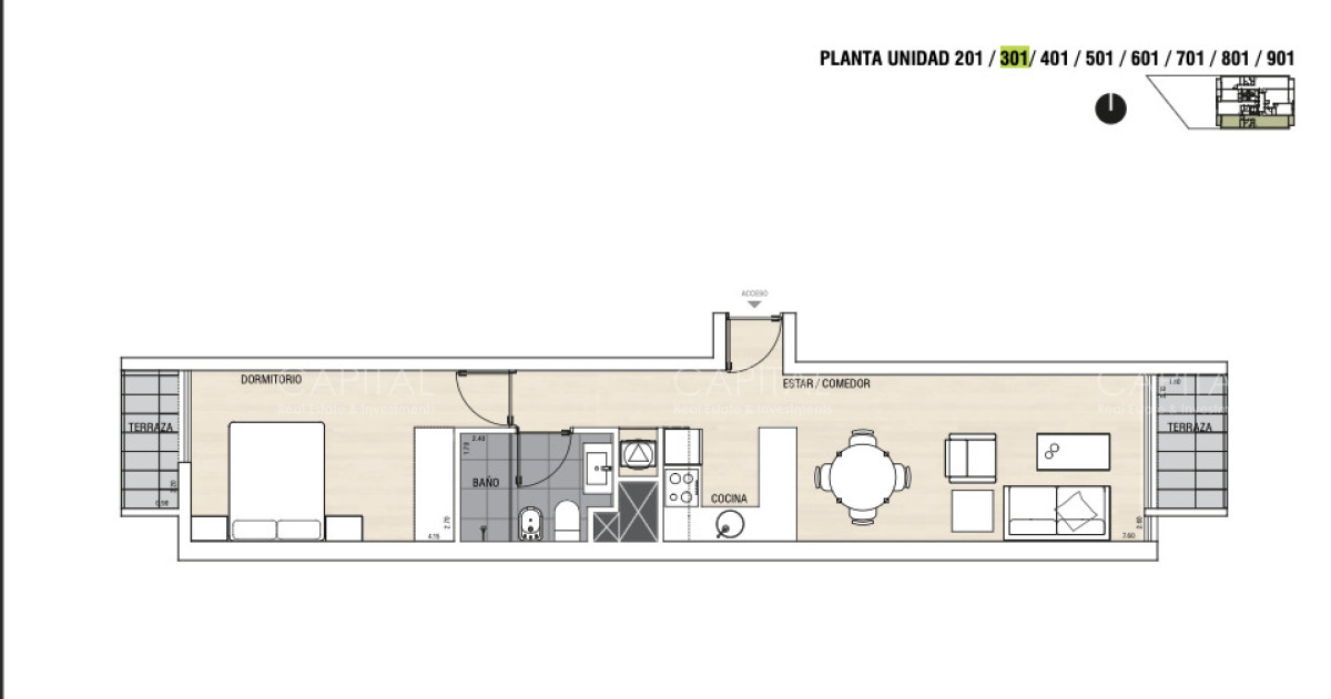 Apartamento ID.40824 - Apartamento de UN dormitorio en venta en Cordón con dos terrazas y gimnasio