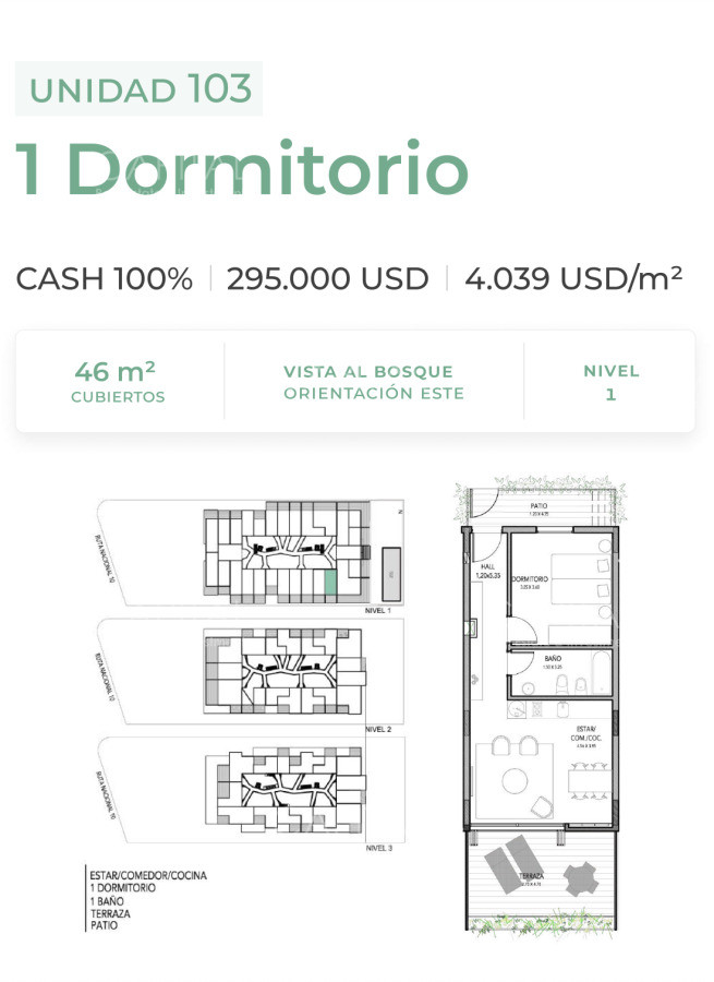 Apartamento ID.38993 - Departamento de 1 dormitorio en venta en José Ignacio 