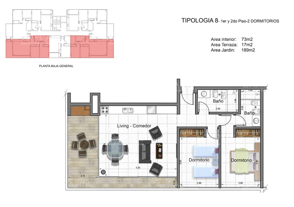 Apartamento ID.34481 - Departamento en Venta de Dos Dormitorios en Playa Brava de Punta del Este