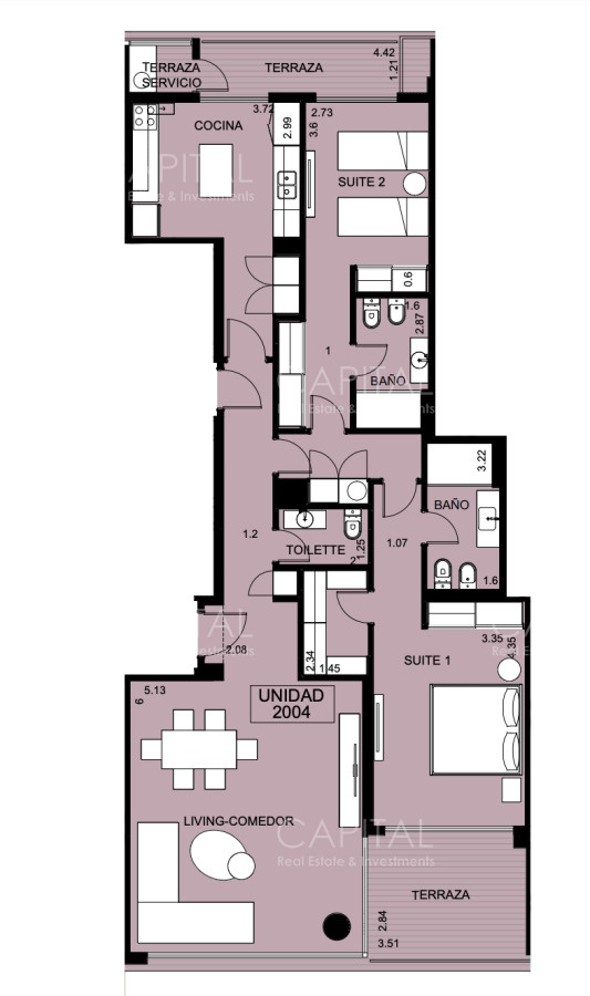 Apartamento ID.35517 - Venetian de dos dormitorios en venta 