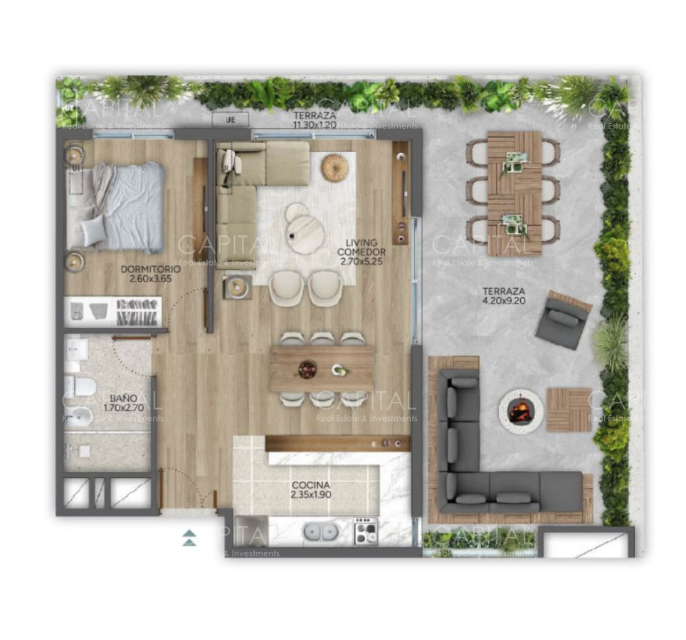 Apartamento ID.40486 - Apartamento de un dormitorio con amplia terraza en venta, zona Parque Rodo.