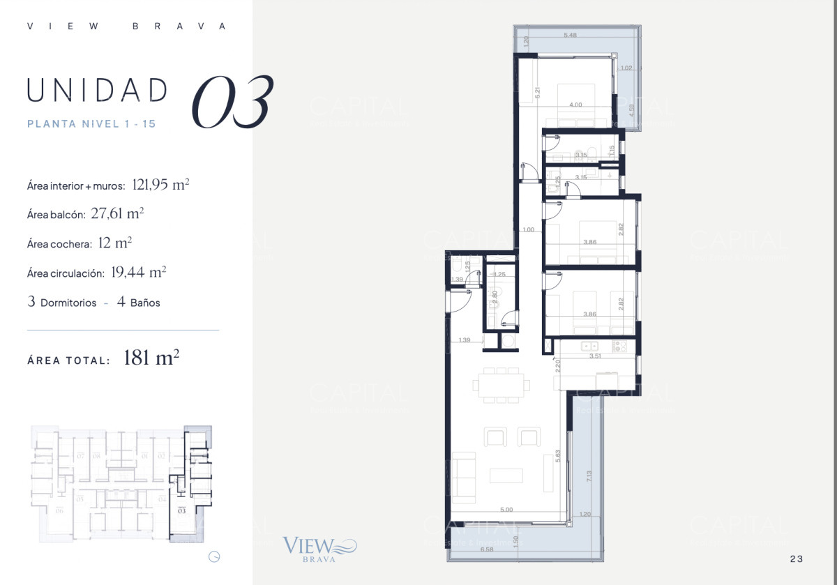 Apartamento ID.37735 - View Brava, en Venta Tres Dormitorios