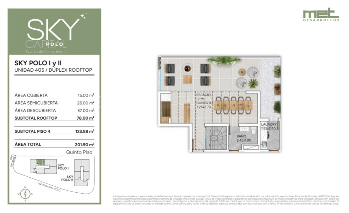 Apartamento ID.40455 - Duplex de dos dormitorios con rooftop en venta zona Carrasco