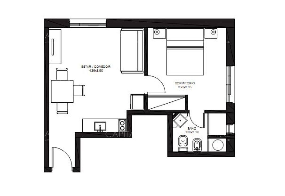 Apartamento ID.25141 - Apartamento un dormitorio en venta. 