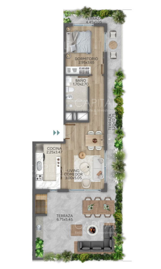 Apartamento ID.40607 - Apartamento de un dormitorio con parrillero propio y vista al mar en Parque Rodo