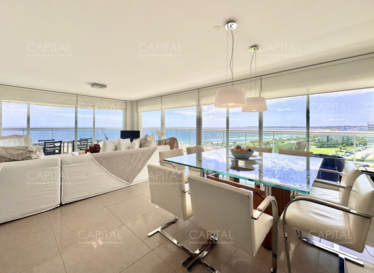 Apartamento ID.35573 - Apartamento de tres dormitorios y dependencia frente al mar en alquiler de temporada, Playa Mansa, Punta del Este.