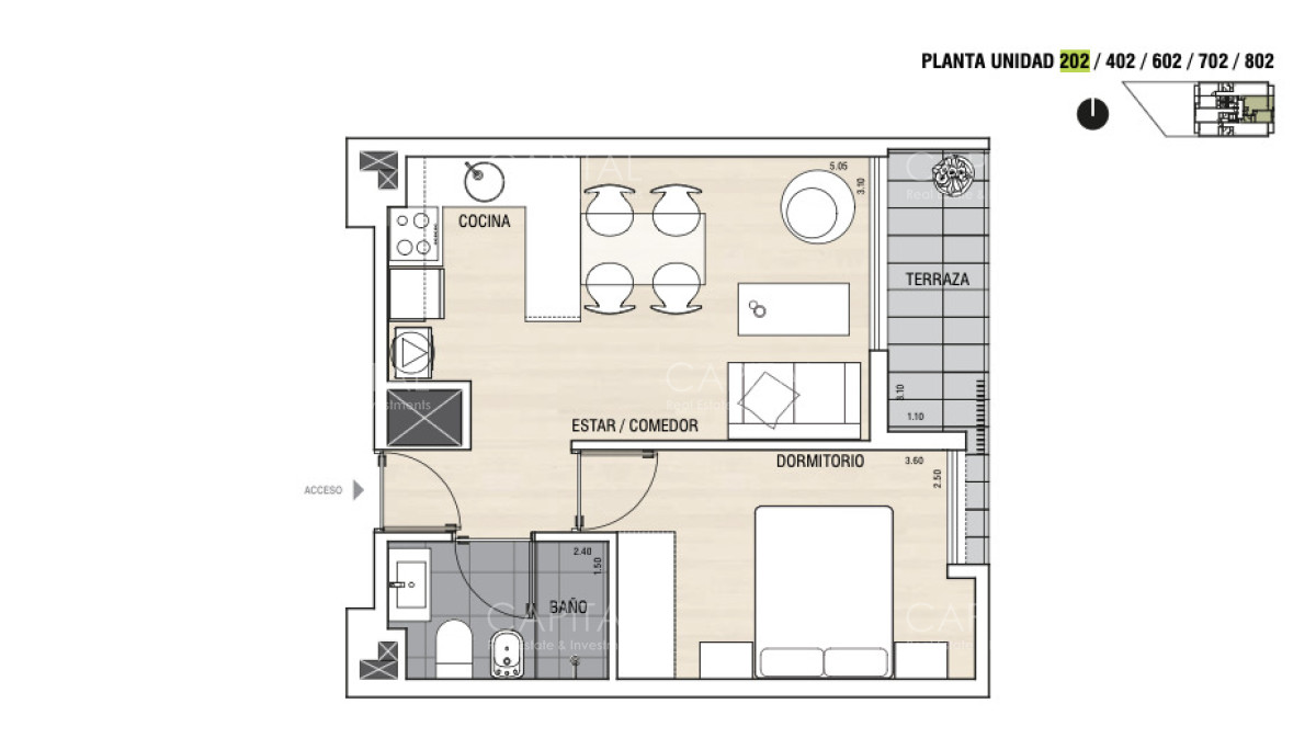 Apartamento ID.40823 - Apartamento UN dormitorio en venta en Cordon