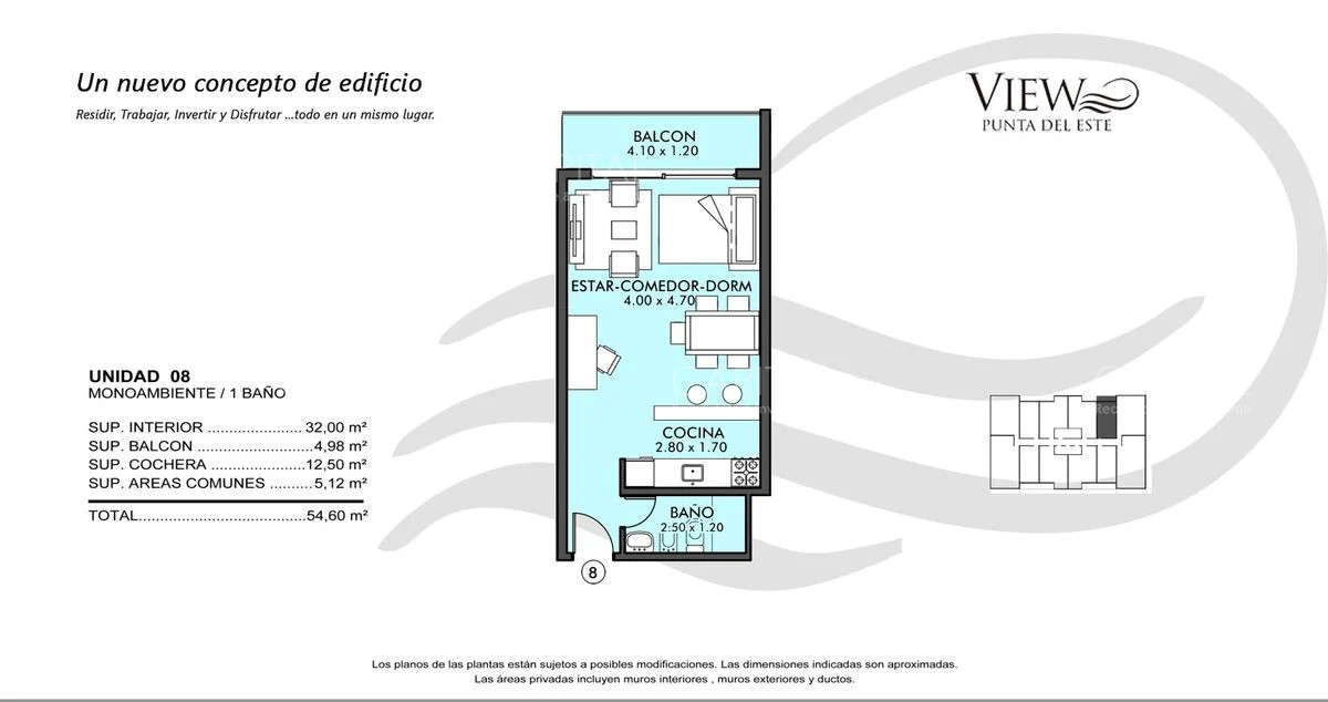 Apartamento ID.34395 - Monoambiente en Venta a Estrenar Zona Aidy Grill ,Punta del Este
