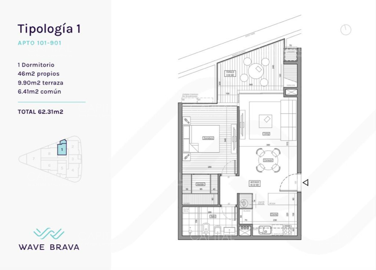 Departamento en Venta a Estrenar en Playa Brava, Punta del Este  - CCP34713A
