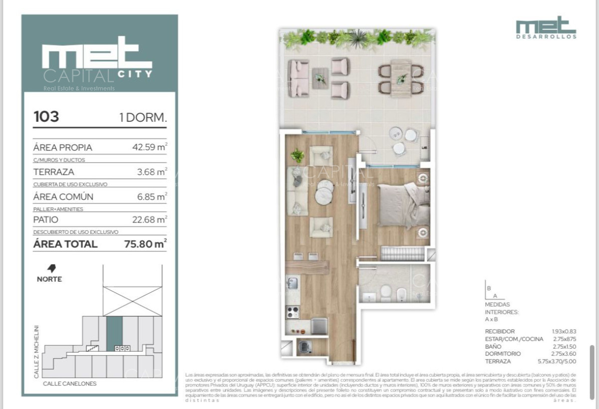 Apartamento ID.40368 - Apartamento de un dormitorio en venta en el Centro de Montevideo. 