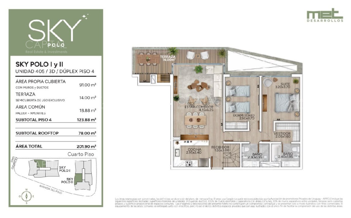 Apartamento ID.40455 - Duplex de dos dormitorios con rooftop en venta zona Carrasco