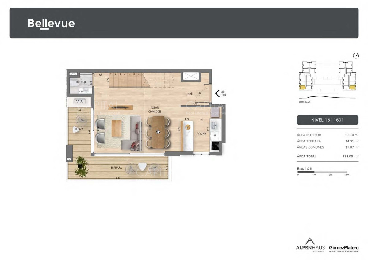 Apartamento ID.37388 - BELLEVUE - Exclusivo Penthouse Duplex de revista, vista al lago