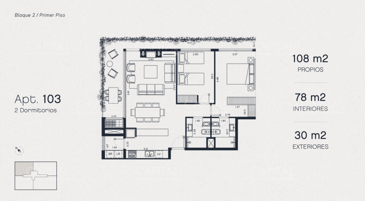 Apartamento ID.39322 - Departamento de 2 dormitorios en proyecto Pausa en Montoya