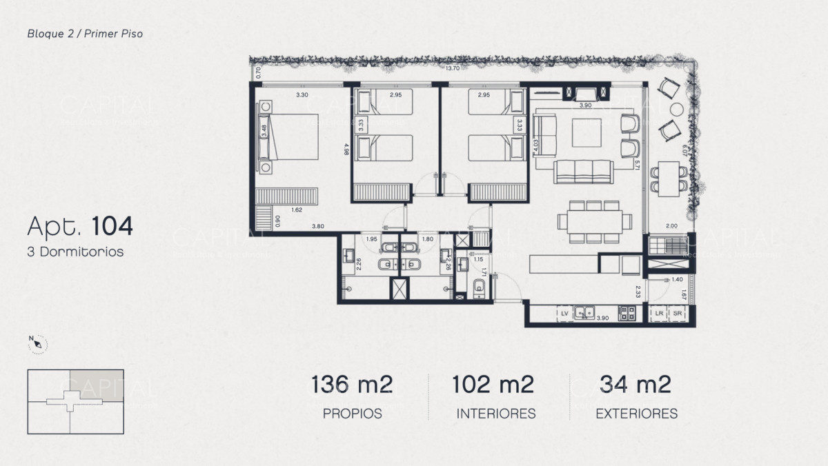 Apartamento ID.39323 - Departamento de 3 dormitorios en proyecto ubicado en Montoya a pasos del mar