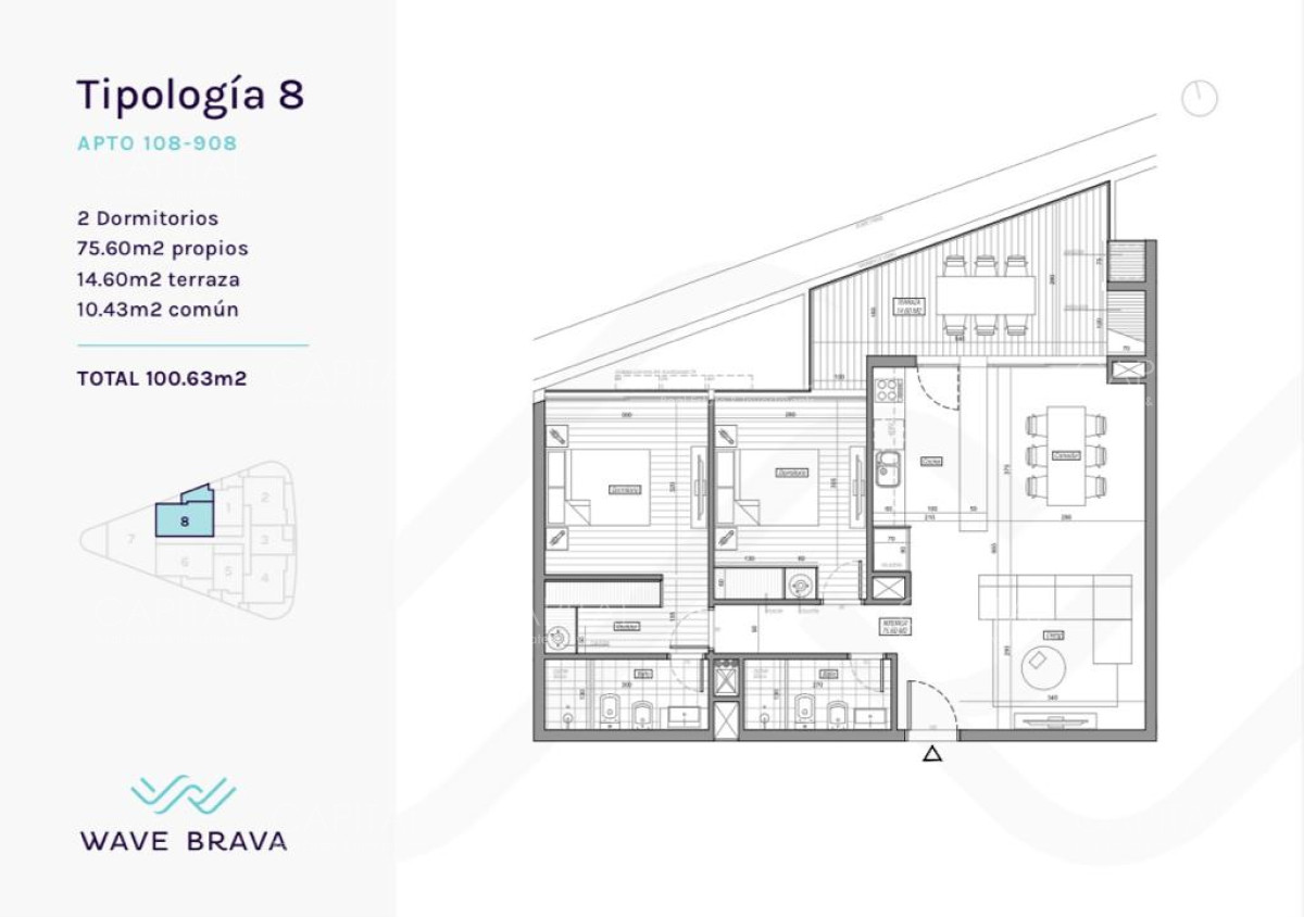 Departamento en Venta a Estrenar en Playa Brava, Punta del Este  - CCP34708A