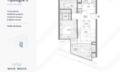 Departamento en Venta a Estrenar en Playa Brava, Punta del Este