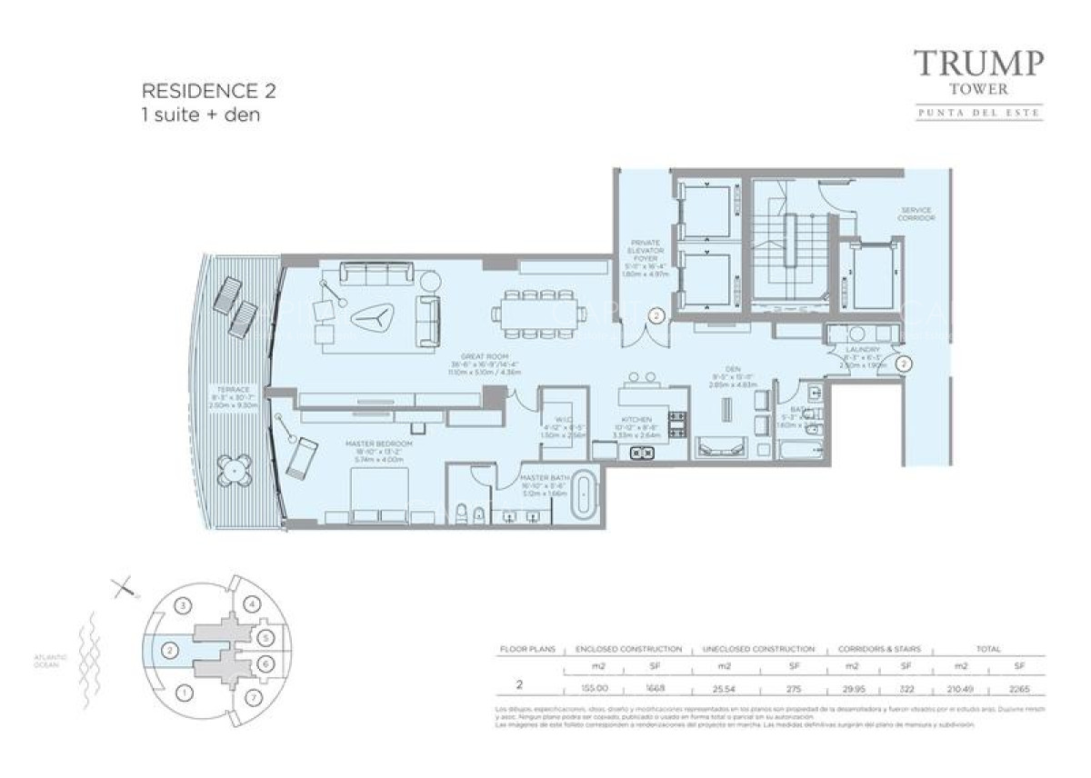 Apartamento ID.38143 - Trump Tower esquinero en venta