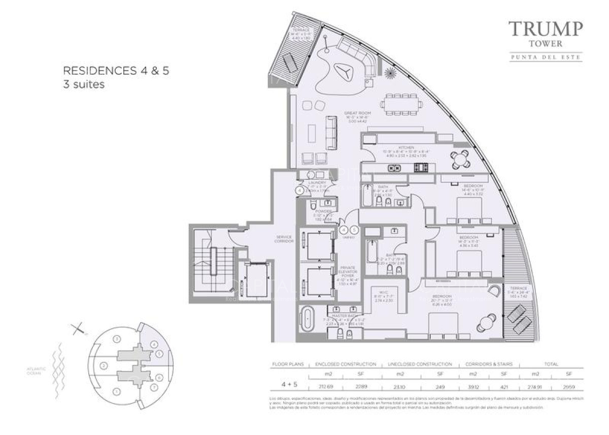 Apartamento ID.38143 - Trump Tower esquinero en venta
