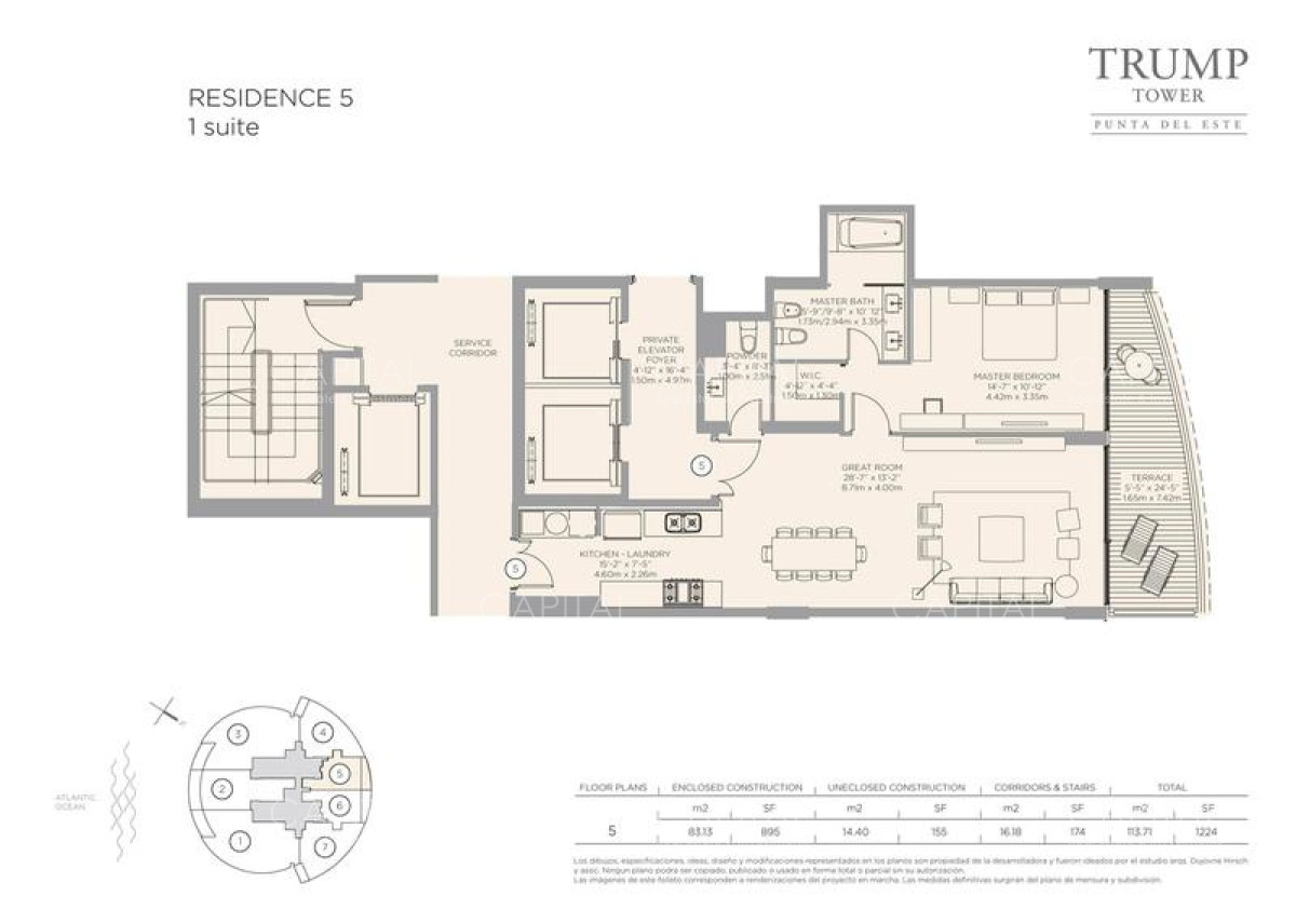 Apartamento ID.38143 - Trump Tower esquinero en venta