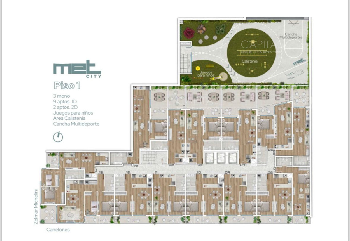 Apartamento ID.40397 - Apartamento en pozo de un dormitorio en piso alto ubicado en el centro de Montevideo.