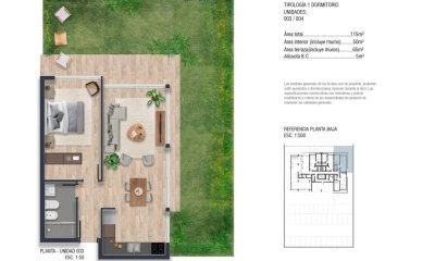 VENTA APARTAMENTO 1 DORMITORIO PROYECTO SUDESTE
