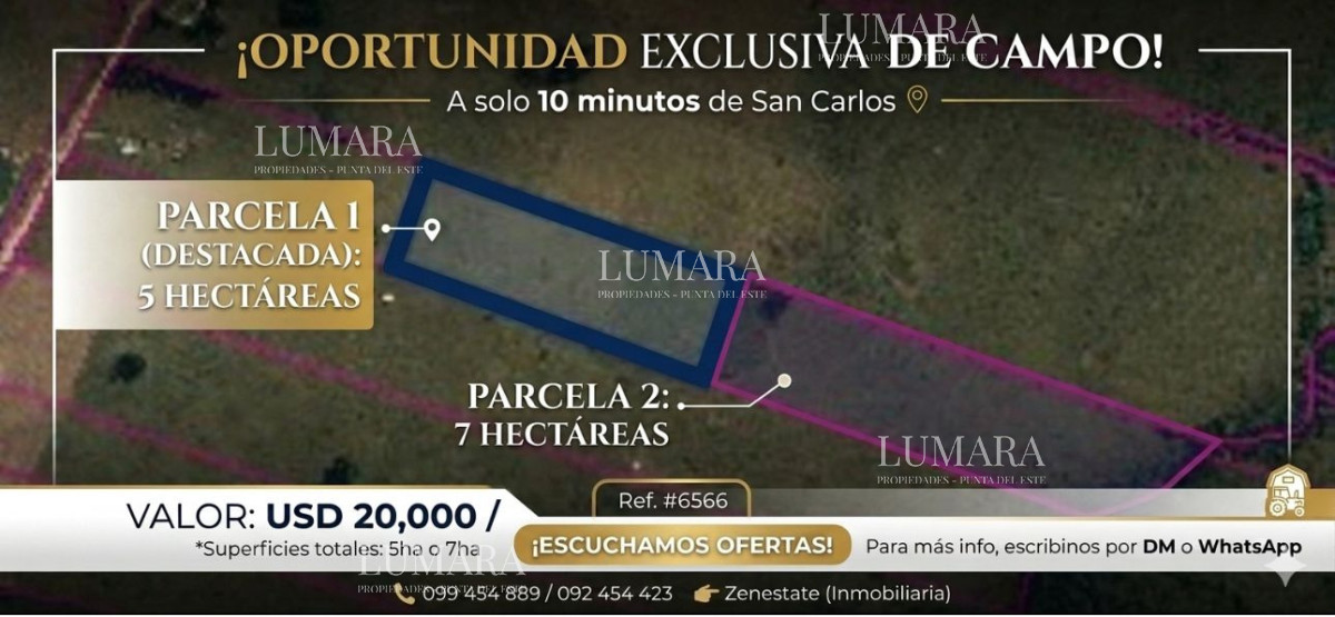 Chacra ID.1172 - CAMPO EN VENTA EN SAN CARLOS