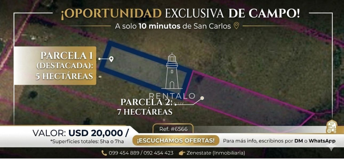 Chacra ID.275 - CAMPO EN VENTA EN SAN CARLOS