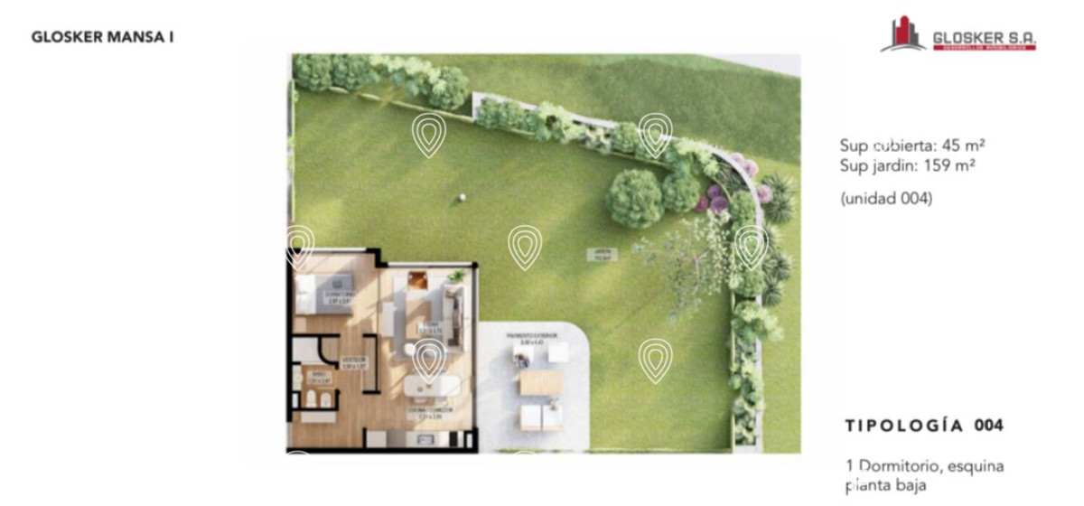Apartamento en venta en Punta del este 1 dorm. planta baja con amplio jardín - ZEN4740A