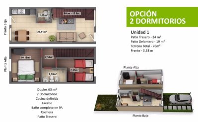 Venta de apartamentos en La Fortuna, 2 dormi, 2 baños p vivir todo el año.
