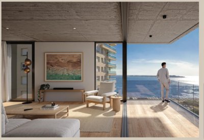Venta de apartamento en la Mansa, de 2 dormitorios 2 baños, a estrenar elegante y luminoso con vista a la isla Gorriti.