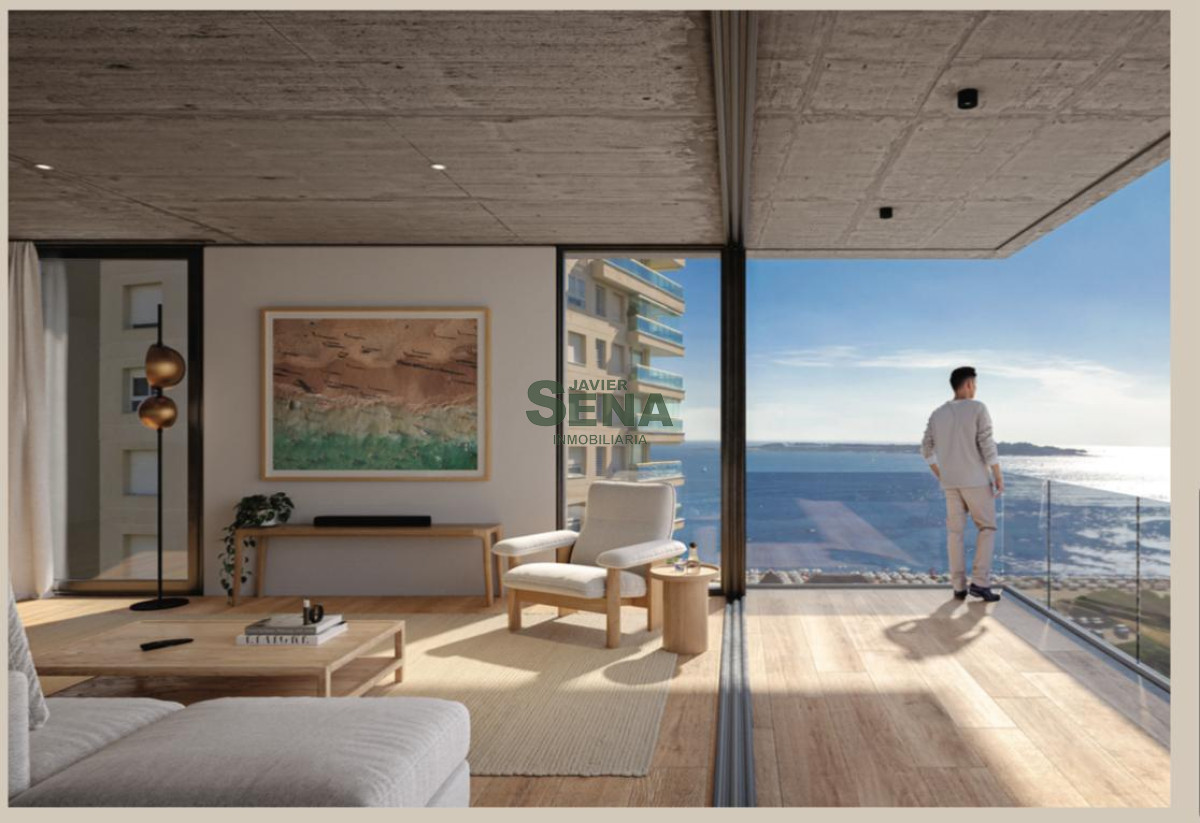 Venta de apartamento en la Mansa, de 2 dormitorios 2 baños, a estrenar elegante y luminoso con vista a la isla Gorriti.