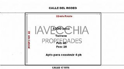 lote de 1200 m2 apto para construir 4 casas, frente a 2 calles - iav49281t