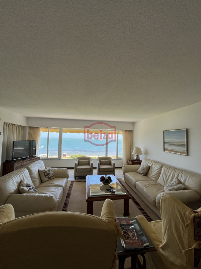 Apartamento ID.166073/En-alquiler-apartamento-de-3-dormitorios-con-amenities-y-vista-a-la-isla-y-los-dedos-garage-en-subsuelo-lavadero-mucama-piscina - Mansa frente al mar de 3 dormitorios y dependencia y parrillero