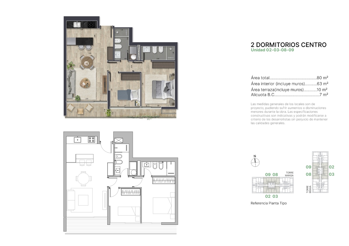  Venta apartamento 2 dormitorios en pozo Punta del Este