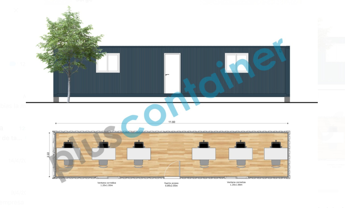  VENDO CONTAINER OFICINA, MODULO 40 PIES.